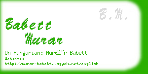babett murar business card